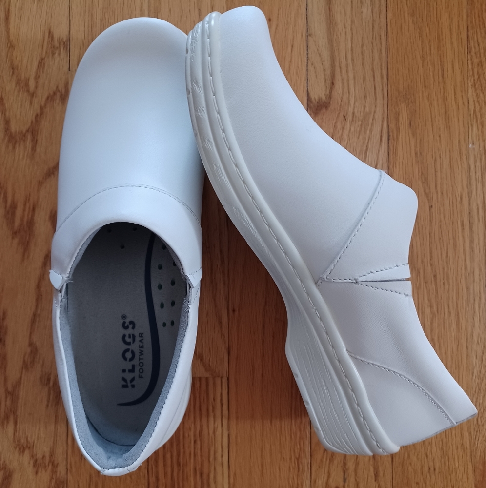 White Slip-On Clogs